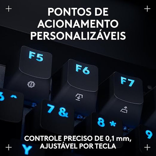 Teclado Gamer Com Fio Logitech G PRO X TKL RAPID com layout US, Switches Magnético- analógicos, Modo Rapid Trigger, Acionamento Ajustável, e RGB LIGHTSYNC - Preto